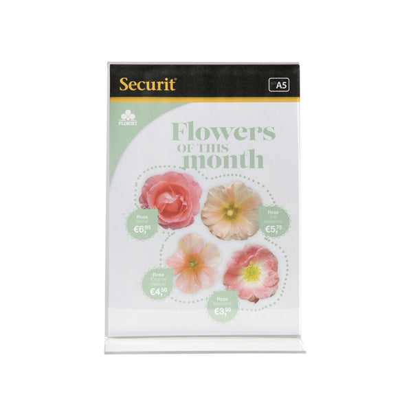 SECURIT - PFT-ACV-A5 - Display PortamenU' a T - 15 x 21 cm (A5) - Securit
