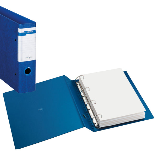 SEI ROTA - 37654407 - Raccoglitore Stelvio F - 4 anelli quadri 65 mm - dorso 9 cm - 22x30 cm - blu - Sei Rota