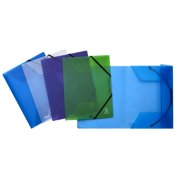 FAVORIT - 400067715 - Cartellina 3 lembi - con elastico 2ndLife - 22x30 cm - dorso fino a 3 cm - mix 4 colori - Favorit