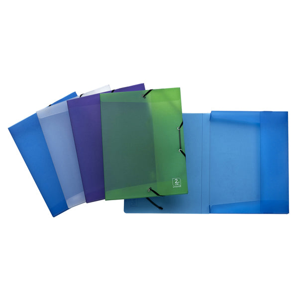 FAVORIT - 400067714 - Cartellina 3 lembi - con elastico 2ndLife - 24x32 cm - dorso 2,5 cm - mix 4 colori - Favorit