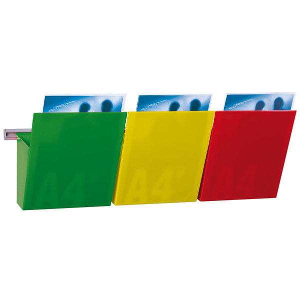 STUDIO T - 1002127 - Kit Vision Kanban - larghezza 75 cm - 3 tasche A4 (rosso, giallo, verde) - Studio T