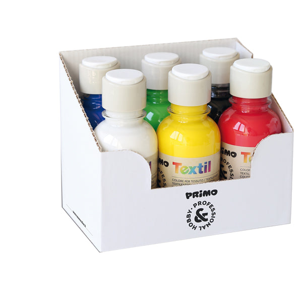 PRIMO - MOROCOLOR - 410TX125ASS - Colori per tessuti - 125 ml - colori assortiti - Primo - box 6 pezzi