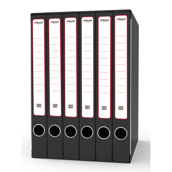 KING MEC - GKM6300 - Gruppo registratori Sestetto - con 6 cartelle 3 lembi - 25,5x34,5 cm - dorso 23 cm - grigio - Rexel
