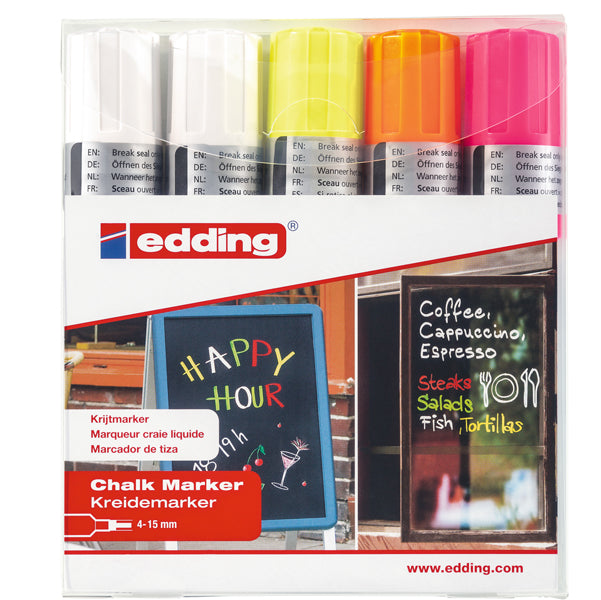 EDDING - 4-4090-5999 - Marcatore 4090 - punta scalpello 4,00 - 15,00 mm - Edding - astuccio 5 pezzi