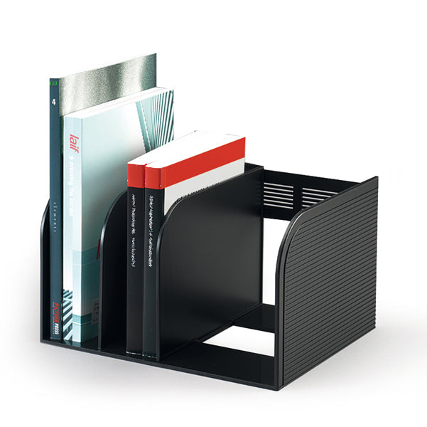 DURABLE - 1709018058 - Portariviste Optimo - scomparti regolabili - 30 x 25 x 18 cm - nero - Durable