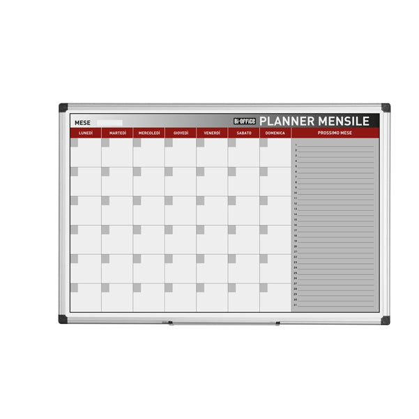 BI-OFFICE - GA03267170 - Planner magnetico mensile - 90 x 60 cm - silver - Bi-Office