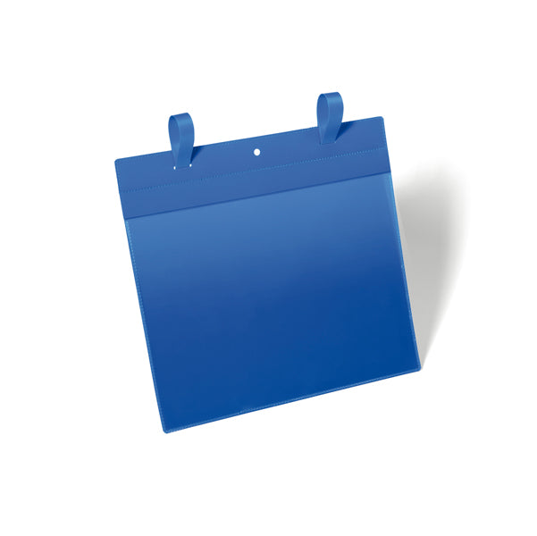 DURABLE - 1751-07 - Buste identificative - con fascette di aggancio - A4 orizzontale - blu - Durable - conf. 50 pezzi