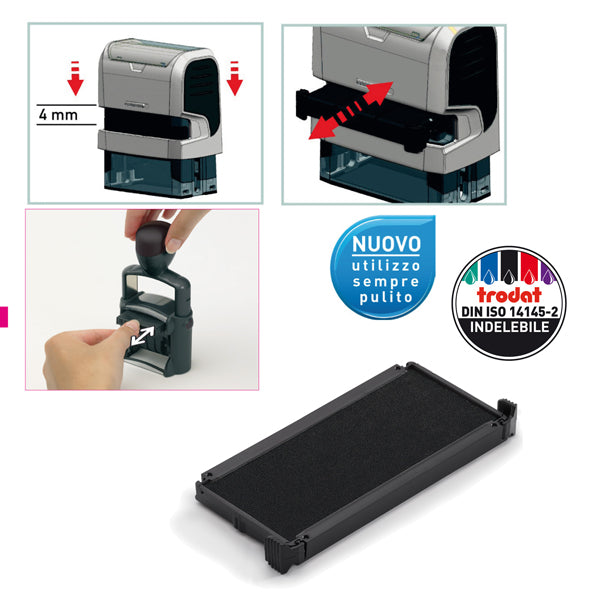 TRODAT - 53601. - Tampone di ricambio 6-4914 - nero - Trodat - conf. 2 pezzi