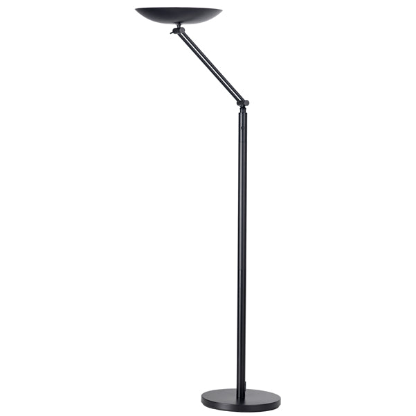 UNILUX - 400090469 - Lampada da terra articolata Varialux - a led - base diametro 30 cm - H 175-186 cm - 22 W - nero - Unilux