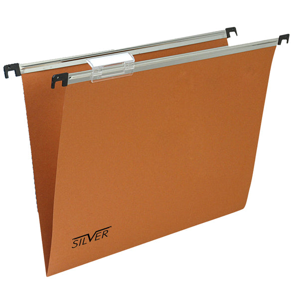 BERTESI - 150330GL-B2 - Cartella sospesa linea Silver - cassetto - interasse 33 cm - fondo V - 31,2 x 25 cm - cartoncino - arancio - Bertesi - 81043 - Conf. da 50 Pz.