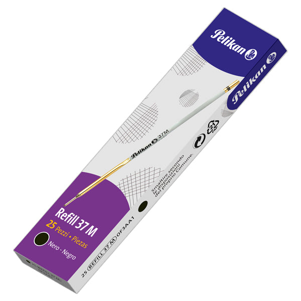 PELIKAN - 0F3AA1 - Refill sfera 37 - punta media - nero - Pelikan - conf. 25 pezzi