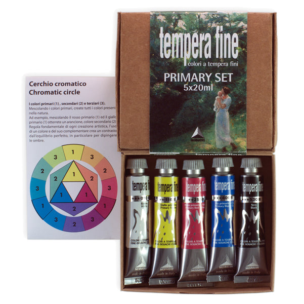 MAIMERI - M2598049 - Tempera fine Primary Set - 20 ml - colori primari (nero, bianco inclusi) - Maimeri - set 5 pezzi