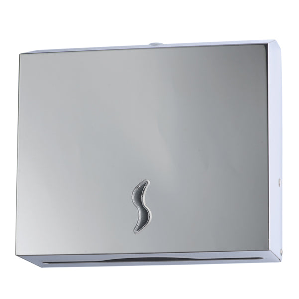 MEDIALINTERNATIONAL - 105011 - Distributore asciugamani piegati - 28x10,2x26,5 cm - acciaio inox - capacitA' 200 fogli - grigio - Medial International