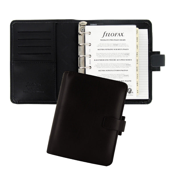FILOFAX - L026960 - Organiser Metropol Pocket - similpelle - nero - 14,6 x 11,5 x 3,5cm - Filofax