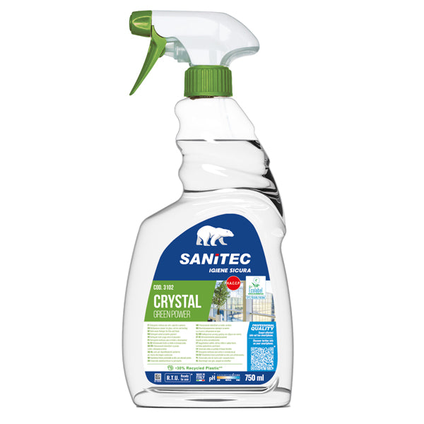 Sanitec - 3102 - Detergente Green Power Vetri - Sanitec - trigger da 750 ml