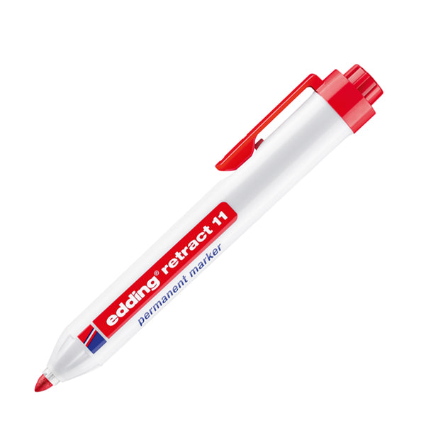 EDDING - 4-11002 - Marcatore permanente 11 Retract - punta conica da 1,50-3,00mm - rosso - Edding