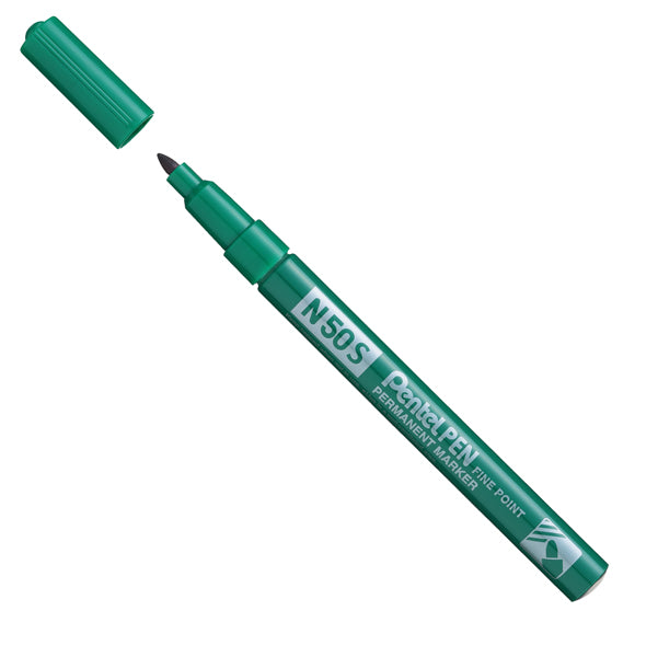 PENTEL - N50S-D - Marcatore permanente N50S - punta tonda - verde - Pentel