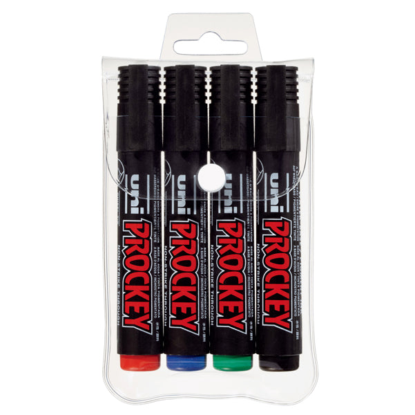 UNI MITSUBISHI - M 122 4C - Marcatori Uni Prockey M122 - punta conica 1,20 - 1,80 mm - colori assortiti - Uni Mitsubishi - astuccio 4 pezzi