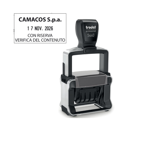 TRODAT - 120362 - Timbro Professional 4.0 5460 Datario - 5,6 x 3,3 cm - 4 mm - personalizzabile - autoinchiostrante - Trodat