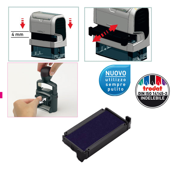 TRODAT - 1427 - Tampone di ricambio 6-4910 - blu - Trodat - conf. 3 pezzi