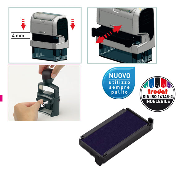 TRODAT - 1494 - Tampone di ricambio 6-4912 - blu - Trodat - conf. 3 pezzi