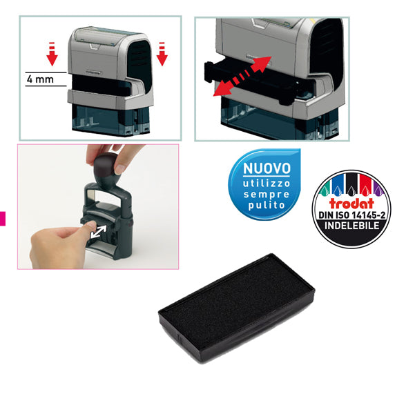 TRODAT - 1497 - Tampone di ricambio 6-4913 - nero - Trodat - conf. 3 pezzi