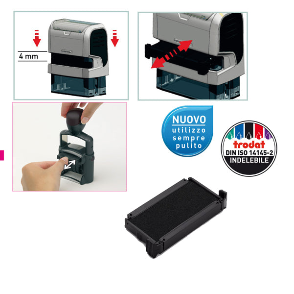 TRODAT - 1426 - Tampone di ricambio 6-4910 - nero - Trodat - conf. 3 pezzi