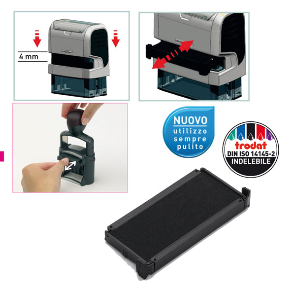 TRODAT - 1511 - Tampone di ricambio 6-4915 - nero - Trodat - conf. 3 pezzi