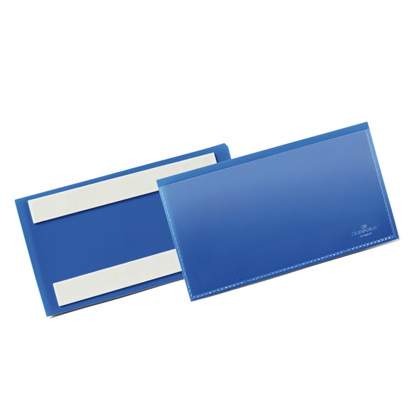 DURABLE - 1762-07 - Buste identificative - con bande adesive - 150 x 67 mm - blu - Durable - conf. 50 pezzi