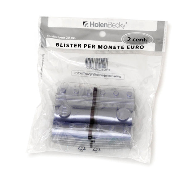 HolenBecky - 8001-20 - Portamonete - PVC - 2 cent - grigio - HolenBecky - blister 20 pezzi