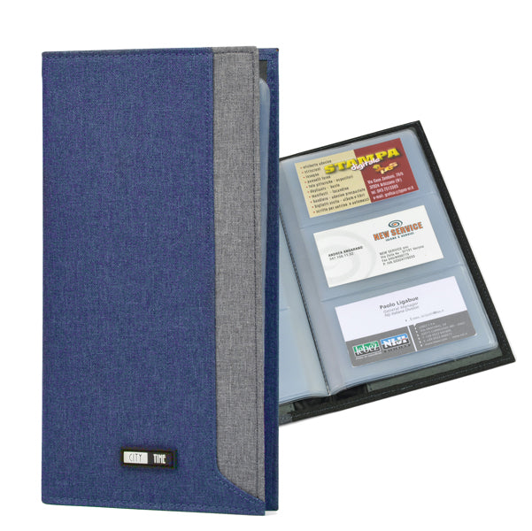 City Time - 61511 - Portabiglietti in tessuto - 12 x 23 cm - capacitA' 64 biglietti - blu - City Time