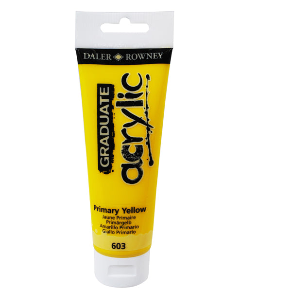 DALER ROWNEY - D123120603 - Colore acrilico fine Graduate - 120 ml - giallo primario - Daler Rowney
