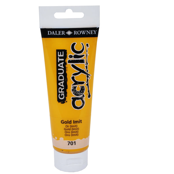 DALER ROWNEY - D123120701 - Colore acrilico fine Graduate - 120 ml - oro imitazione - Daler Rowney