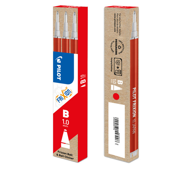 PILOT - 006677 - Refill sfera frixionball clicker - punta 1,0mm - rosso - Pilot - conf. 3 pezzi