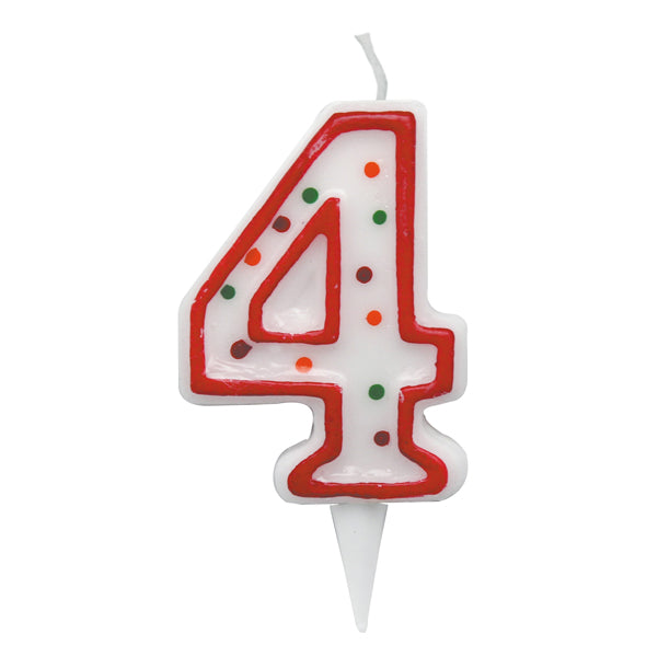 BIG PARTY - CC06034 - Candelina Zuccherino - numero 4 - H 8.5 cm - Big party