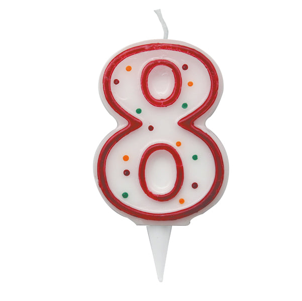 BIG PARTY - CC06038 - Candelina Zuccherino - numero 8 - H 8.5 cm - Big party