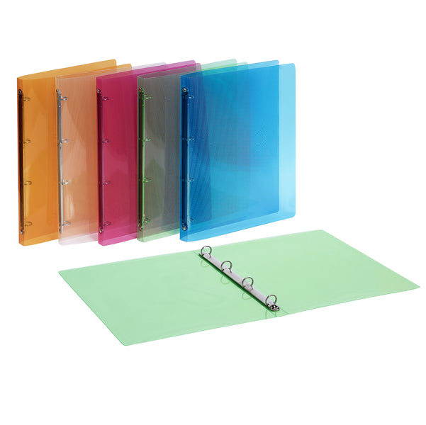 FAVORIT - 400066844 - Raccoglitore Lumina - PP - 4 anelli tondi D15 - dorso 2 cm - 22x30 cm - colori assortiti - Favorit