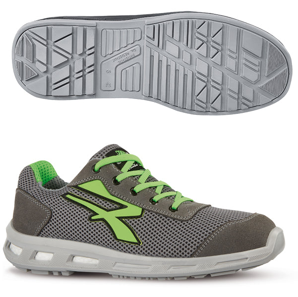 U-Power - RL20346-42 - Calzatura di sicurezza Summer S1P SRC Red Lion - pelle scamosciata morbida - numero 42 - grigio-verde - U-Power