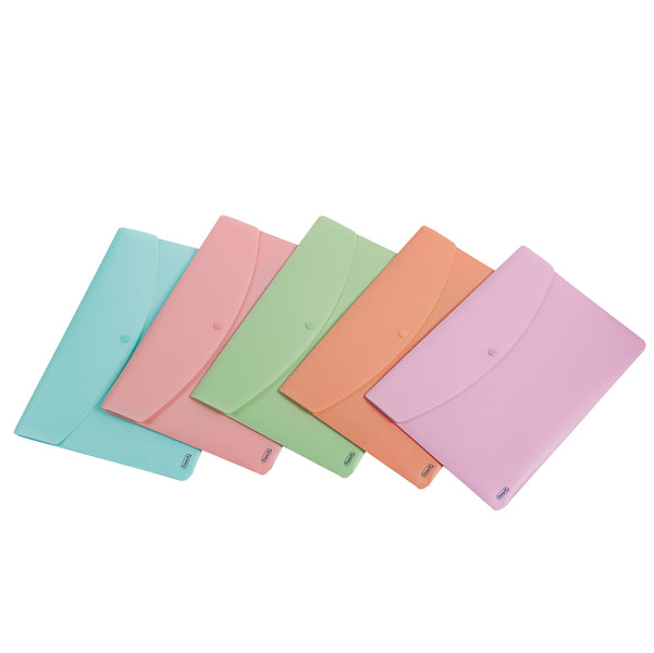 FAVORIT - 400116128 - Buste con bottone Pastel - PPL - A4 - colori assortiti - Favorit