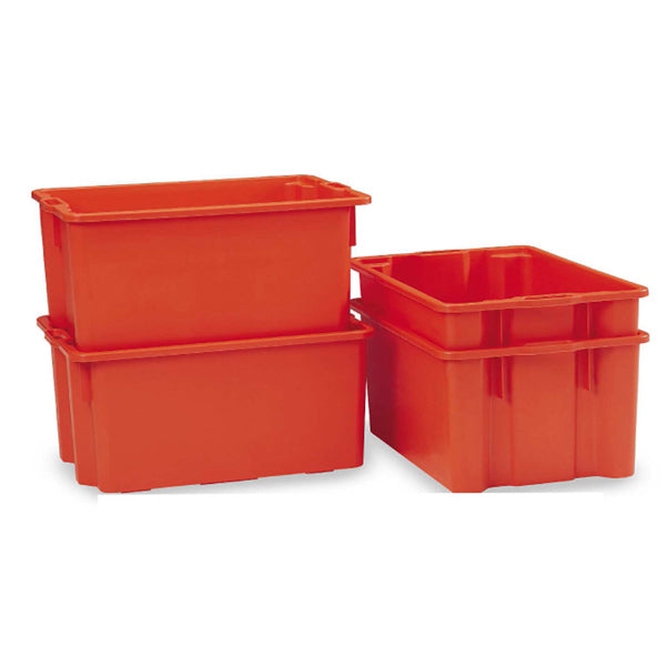 MobilPlastic - 131-65 - Contenitore a cassa aragosta - HDPE - 63x44x34 cm - 65 L - arancio - Mobil Plastic