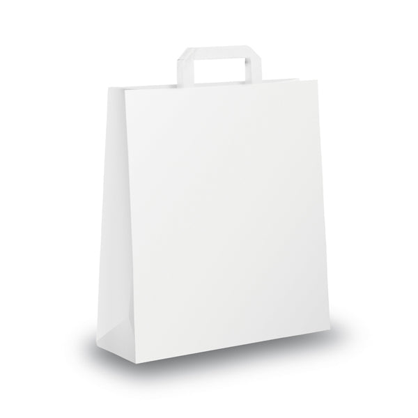 Mainetti Bags - 001680 - Shopper - maniglia piattina - 26 x 11 x 34,5 cm - carta kraft - bianco - Mainetti Bags - conf. 300 pezzi - 87707 - Conf. da 1 Pz.
