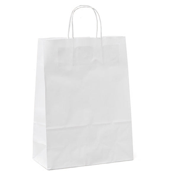 Mainetti Bags - 078309 - Shopper - maniglie cordino - 14 x 9 x 20 cm - carta kraft - bianco - Mainetti Bags - conf. 25 pezzi