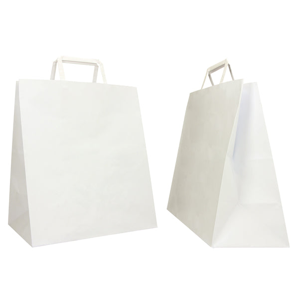 Mainetti Bags - 072604 - Shopper Flat Large - 28 x 17 x 32 cm - carta kraft - bianco - Mainetti Bags - conf. 250 pezzi