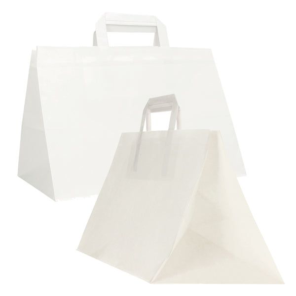 Mainetti Bags - 072512 - Shopper Flat XLarge - 32 x 22 x 24 cm - carta kraft - bianco - Mainetti Bags - conf. 200 pezzi