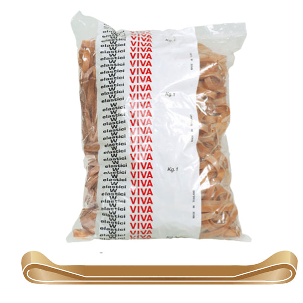 VIVA - G5X050 - Elastici fettuccia - diametro 5 x 0,5 cm - 1 kg - caucciU' - avana - Viva