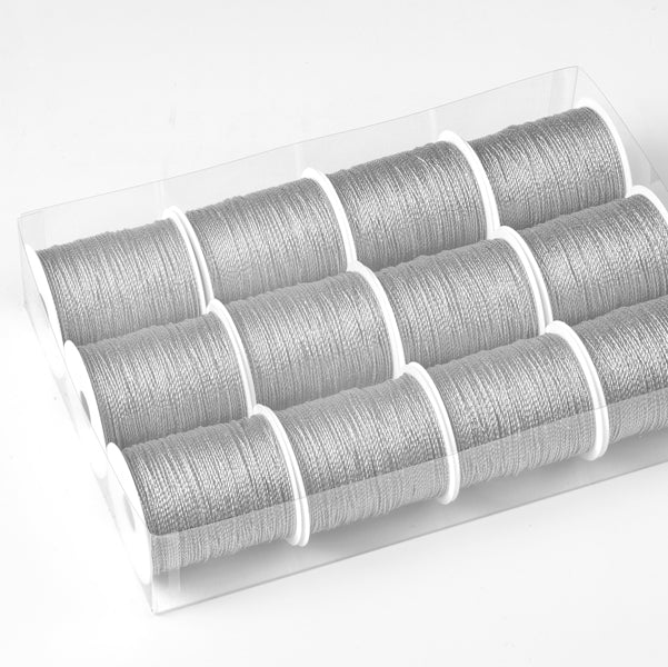 BRIZZOLARI - 00043404 - Rocchette cordonetto - 2 capi - 20 mt - argento - Brizzolari - conf. 12 pezzi