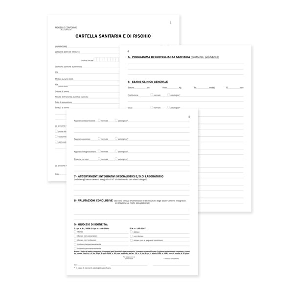 DATA UFFICIO - DU131910000 - Registro cartella sanitaria di rischio - 34 pagine - 31 x 24,5 cm - DU131910000 - Data Ufficio