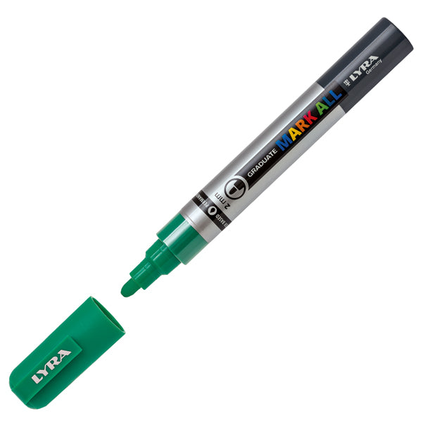 LYRA - L6820063 - Marcatore a base d'acqua Graduate Mark All - punta tonda 2mm - verde smeraldo - Lyra