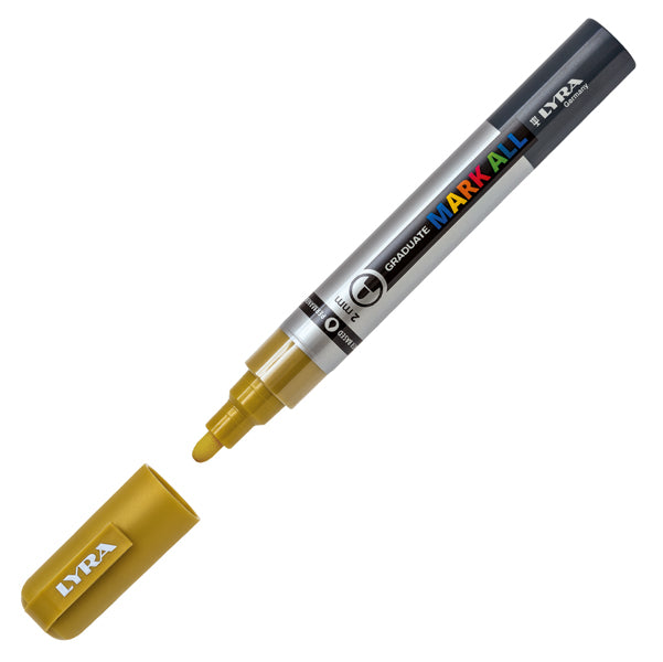 LYRA - L6820250 - Marcatore a base d'acqua Graduate Mark All - punta tonda 2mm - oro - Lyra
