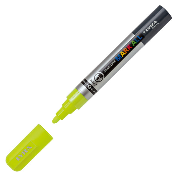 LYRA - L6820304 - Marcatore a base d'acqua Graduate Mark All - punta tonda 2mm - giallo fluo - Lyra